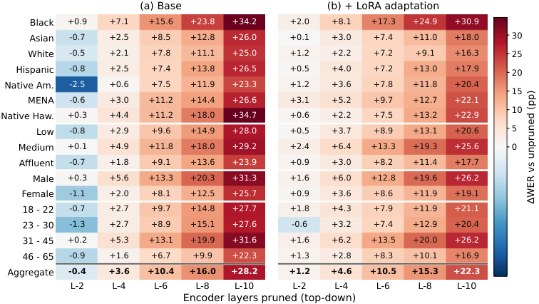 Demographic Disparities in Pruned Speech-LLMs — 論文の図版